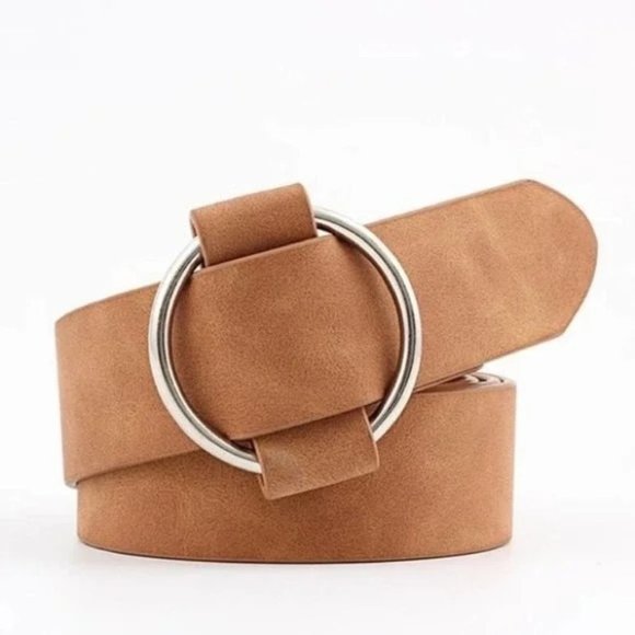Rockabit Accessories - NEW Faux Vegan Leather Belt in Camel Nude Tan